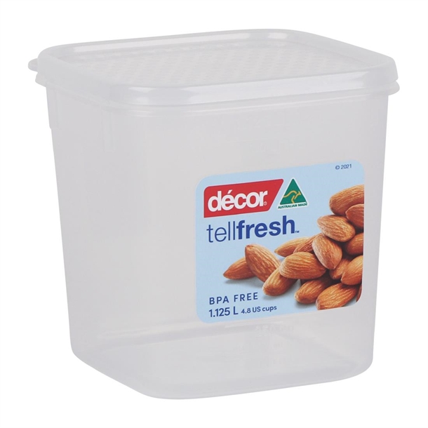 Décor Tellfresh Square Storage Container 1.125Ltr Décor Tellfresh Square Storage Container 1.125Ltr