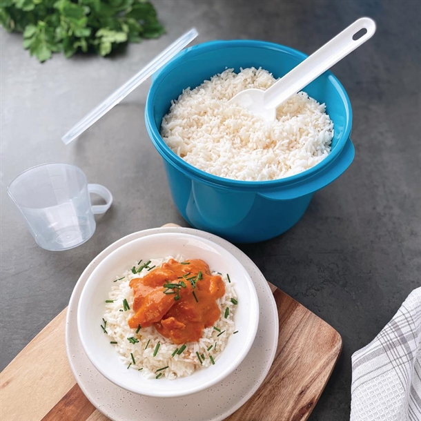 Décor Microsafe Rice & Veg Steamer Teal Food Container - 2.75Ltr