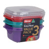 Décor Microsafe Oblong Assorted Food Container 375Ml (3 Pack)