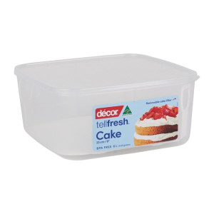 Décor Tellfresh Square with Cake Lifter White 6Ltr