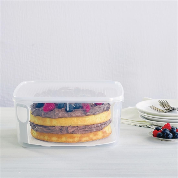 Décor Tellfresh Square with Cake Lifter White 6Ltr