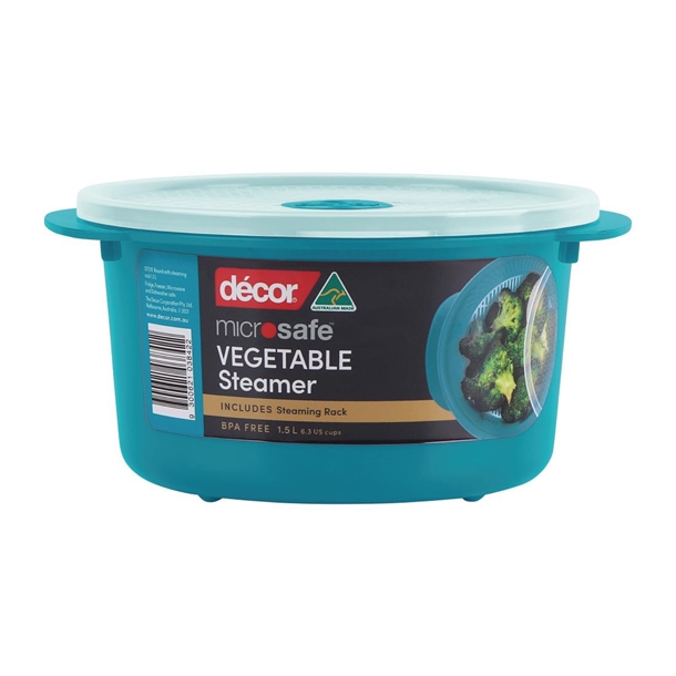 Décor Microsafe Round W Rack Teal 1.5Ltr Décor Microsafe Round W Rack Teal 1.5Ltr