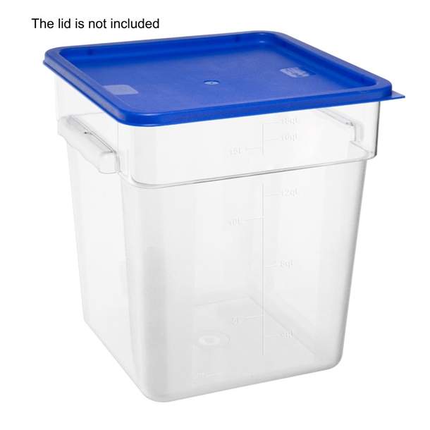Hygiplas Polycarbonate Square Storage Container 15Ltr Hygiplas Polycarbonate Square Storage Container 15Ltr