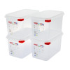 Araven Polypropylene 1/4 Gastronorm Containers With Lids 150mm (4 Pack)