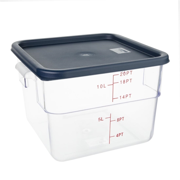 Hygiplas Blue Square Food Storage Container Lid Large Hygiplas Blue Square Food Storage Container Lid Large