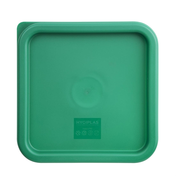 Hygiplas Green Square Food Storage Container Lid Medium Hygiplas Green Square Food Storage Container Lid Medium
