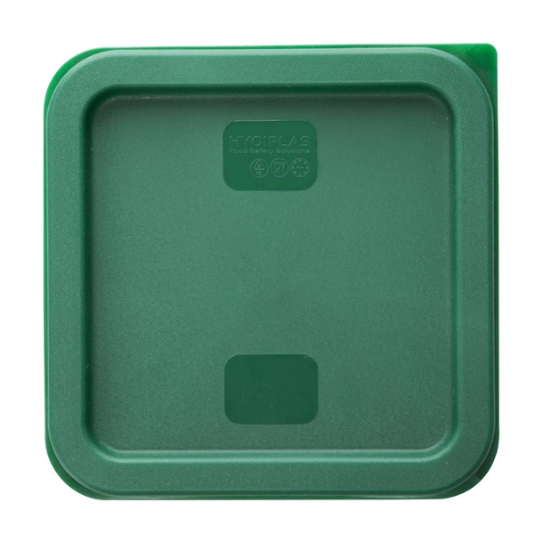 Hygiplas Square Food Storage Container Lid Green Small Hygiplas Square Food Storage Container Lid Green Small