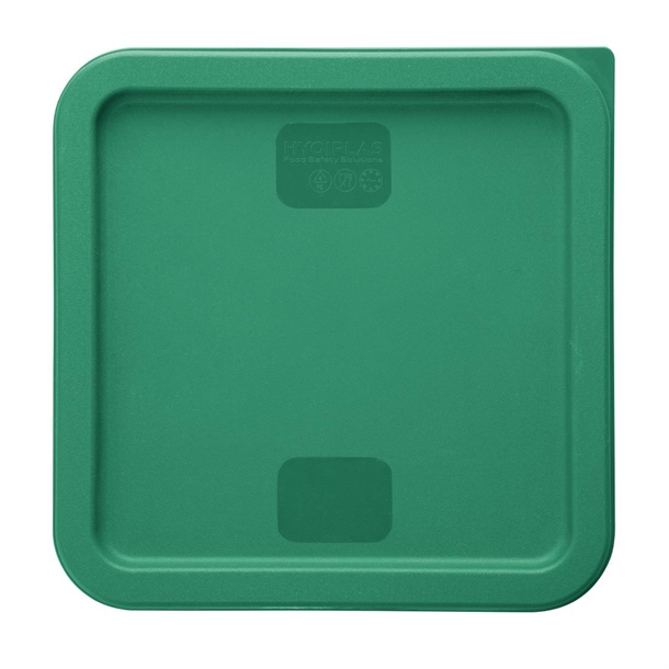 Hygiplas Square Food Storage Container Lid Green Large Hygiplas Square Food Storage Container Lid Green Large