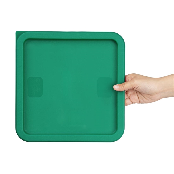 Hygiplas Square Food Storage Container Lid Green Large Hygiplas Square Food Storage Container Lid Green Large