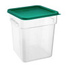 Hygiplas Square Food Storage Container Lid Green Large Hygiplas Square Food Storage Container Lid Green Large