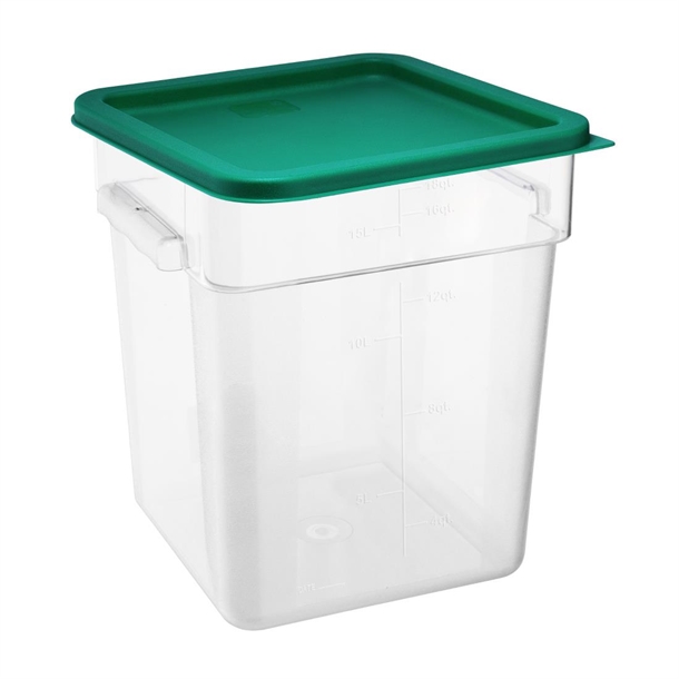Hygiplas Square Food Storage Container Lid Green Large Hygiplas Square Food Storage Container Lid Green Large