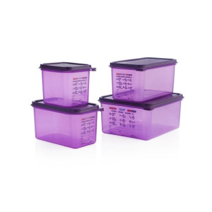Araven Allergen Polypropylene 1/6 Gastronorm Food Container Purple 2.6Ltr