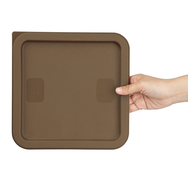 Hygiplas Square Brown Lid to Fit 5.5/7Ltr Containers Hygiplas Square Brown Lid to Fit 5.5/7Ltr Containers