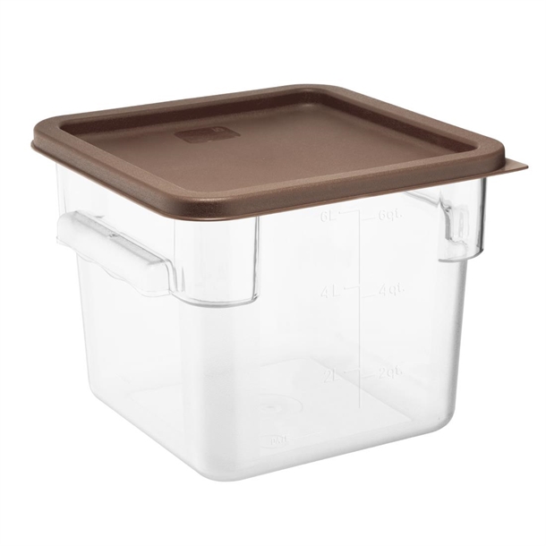 Hygiplas Square Brown Lid to Fit 5.5/7Ltr Containers Hygiplas Square Brown Lid to Fit 5.5/7Ltr Containers