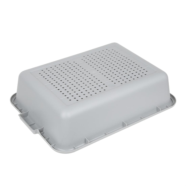 Vogue Plastic Perforated Storage Box Grey Vogue Plastic Perforated Storage Box Grey