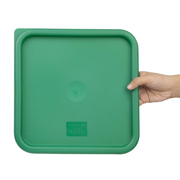 Hygiplas Green Square Food Storage Container Lid Large Hygiplas Green Square Food Storage Container Lid Large
