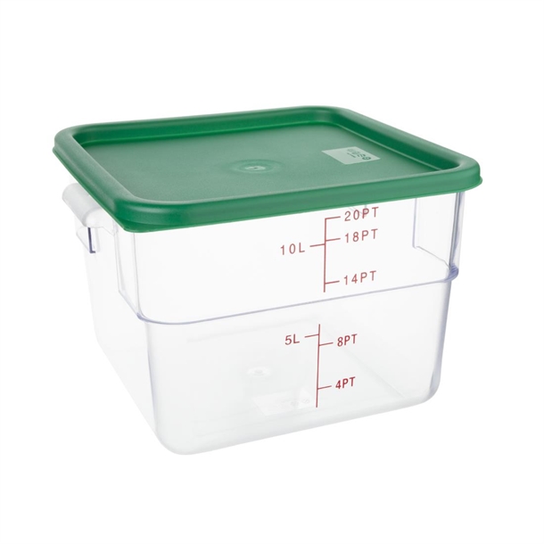 Hygiplas Green Square Food Storage Container Lid Large Hygiplas Green Square Food Storage Container Lid Large