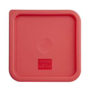 Hygiplas Red Square Food Storage Container Lid Medium