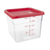 Hygiplas Red Square Food Storage Container Lid Medium
