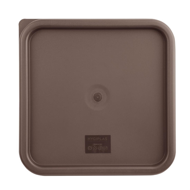 Hygiplas Square Food Storage Container Lid Brown Large Hygiplas Square Food Storage Container Lid Brown Large