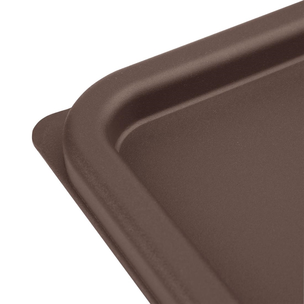 Hygiplas Square Food Storage Container Lid Brown Large Hygiplas Square Food Storage Container Lid Brown Large