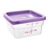 Hygiplas Square Food Storage Container Lid Purple Small Hygiplas Square Food Storage Container Lid Purple Small