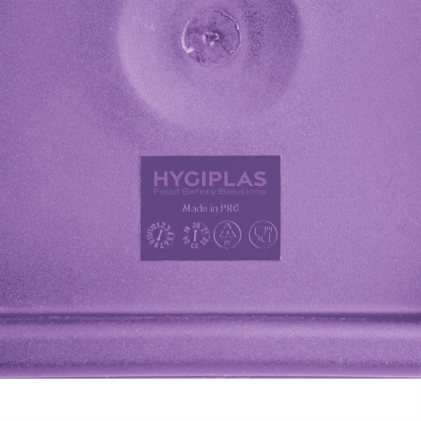Hygiplas Square Food Storage Container Lid Purple Small Hygiplas Square Food Storage Container Lid Purple Small