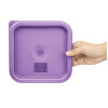 Hygiplas Square Food Storage Container Lid Purple Small Hygiplas Square Food Storage Container Lid Purple Small