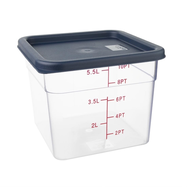 Hygiplas Blue Square Food Storage Container Lid Medium Hygiplas Blue Square Food Storage Container Lid Medium