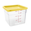 Hygiplas Square Food Storage Container Lid Yellow Medium Hygiplas Square Food Storage Container Lid Yellow Medium