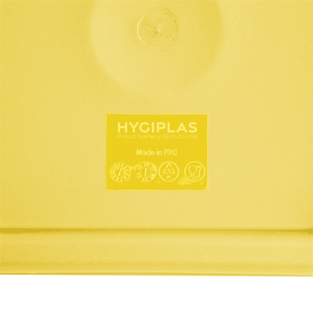 Hygiplas Square Food Storage Container Lid Yellow Medium Hygiplas Square Food Storage Container Lid Yellow Medium