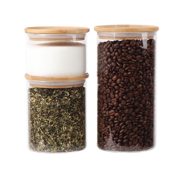 Décor Bamboo Canister Glass Jar 850ml