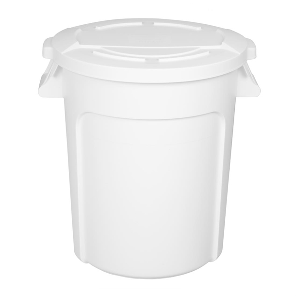 Vogue Polypropylene Round Container Bin White 76Ltr