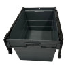 Vogue Plastic Transport Storage Crate with Attached Lid 600x400x320mm