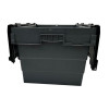 Vogue Plastic Transport Storage Crate with Attached Lid 600x400x320mm