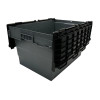 Vogue Plastic Transport Storage Crate with Attached Lid 600x400x320mm