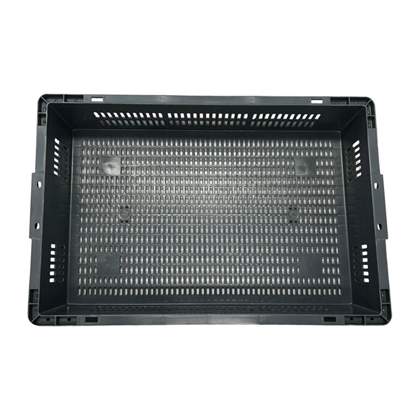 Vogue Perforated Plastic Storage Crate 600x400x120mm