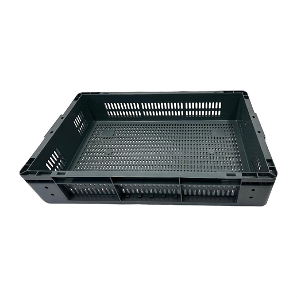 Vogue Perforated Plastic Storage Crate 600x400x120mm