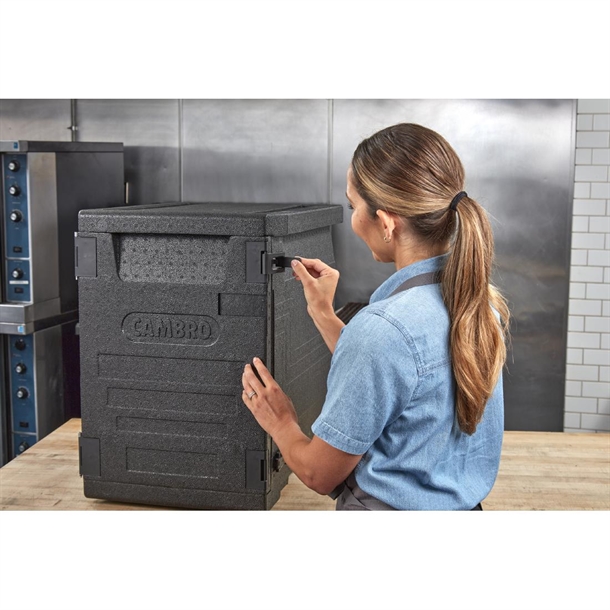 Cambro GOBOX EPP400 Front Loading GN Pan Carrier - Black - 86Ltr - 640x440x625mm Cambro GOBOX EPP400 Front Loading GN Pan Carrier - Black - 86Ltr - 640x440x625mm