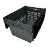 Vogue Perforated Plastic Transport Storage Crate with Attached Lid 600x400x320mm Vogue Perforated Plastic Transport Storage Crate with Attached Lid 600x400x320mm