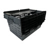 Vogue Perforated Plastic Transport Storage Crate with Attached Lid 600x400x320mm Vogue Perforated Plastic Transport Storage Crate with Attached Lid 600x400x320mm