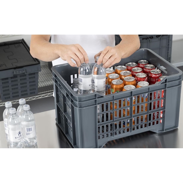 Vogue Perforated Plastic Storage Crate 542x360x290mm Vogue Perforated Plastic Storage Crate 542x360x290mm