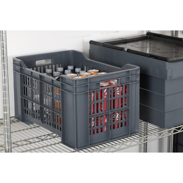 Vogue Perforated Plastic Storage Crate 542x360x290mm Vogue Perforated Plastic Storage Crate 542x360x290mm