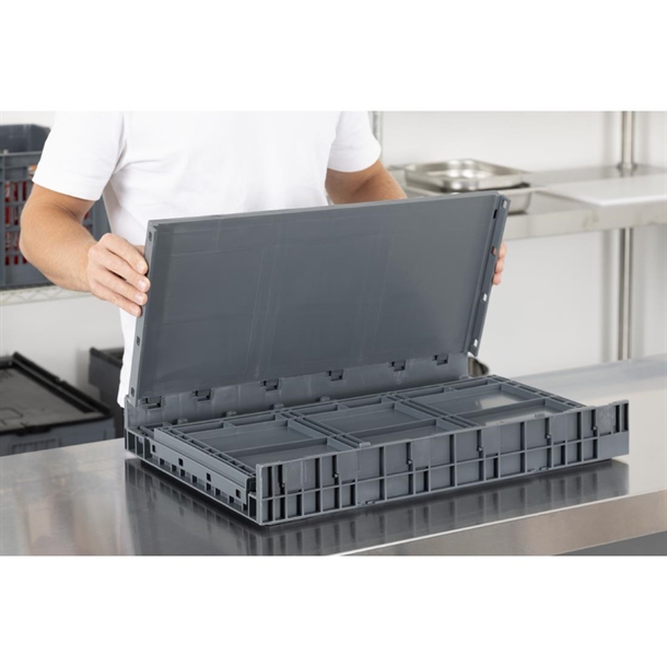 Vogue Plastic Folding Transport Storage Crate 594x396x353mm Vogue Plastic Folding Transport Storage Crate 594x396x353mm