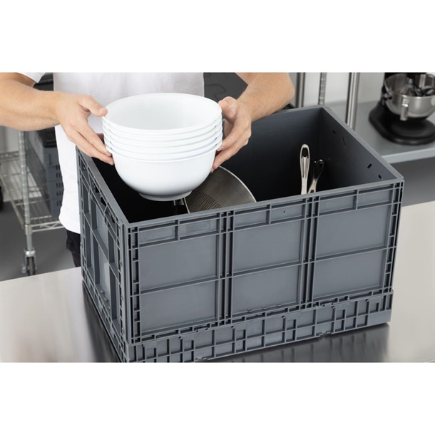 Vogue Plastic Folding Transport Storage Crate 594x396x353mm Vogue Plastic Folding Transport Storage Crate 594x396x353mm