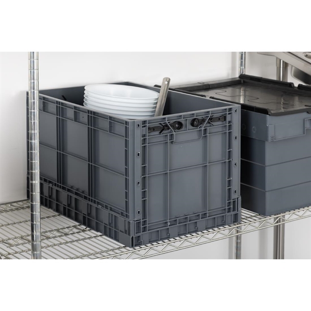 Vogue Plastic Folding Transport Storage Crate 594x396x353mm Vogue Plastic Folding Transport Storage Crate 594x396x353mm