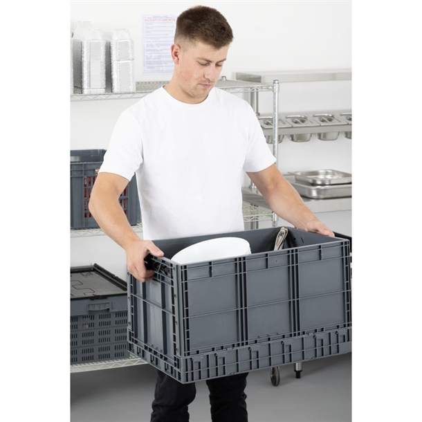 Vogue Plastic Folding Transport Storage Crate 594x396x353mm Vogue Plastic Folding Transport Storage Crate 594x396x353mm