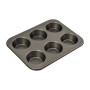 Bakemaster Muffin/Cupcake Pan Large Non-Stick 6 Cup (90x40mm) - 35x26cm