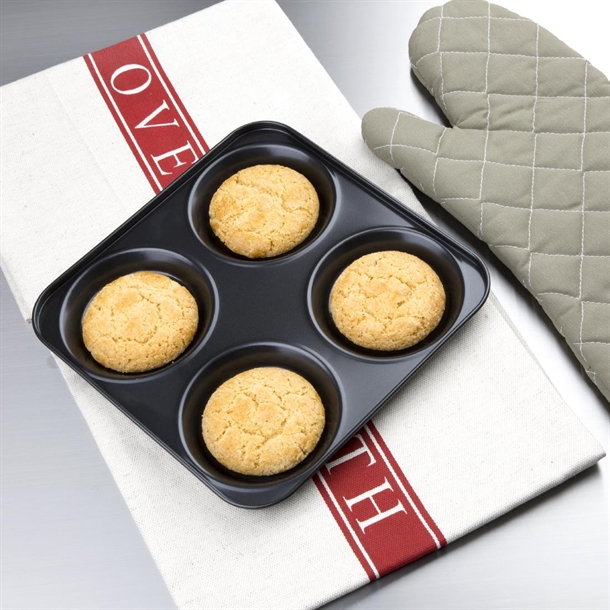 Vogue Carbon Steel Non-Stick Yorkshire Pudding Tray 4 Cup Vogue Carbon Steel Non-Stick Yorkshire Pudding Tray 4 Cup