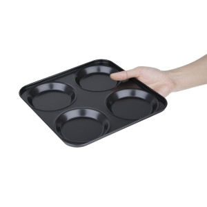 Vogue Carbon Steel Non-Stick Yorkshire Pudding Tray 4 Cup